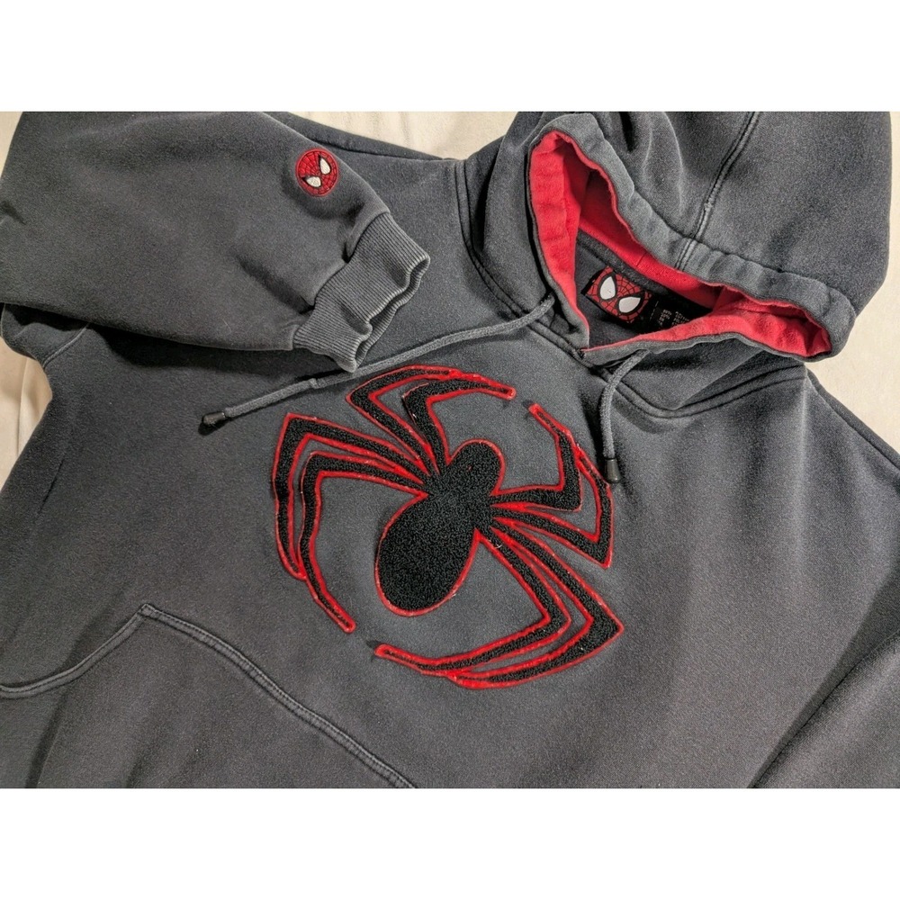 2001 Men's Spider Man Movie Promo Faded Black Hoodie‎ Size XL GREAT SHAPE!